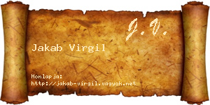 Jakab Virgil névjegykártya